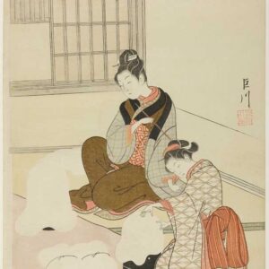 Evening Snow on a Floss Shaper - Suzuki Harunobu