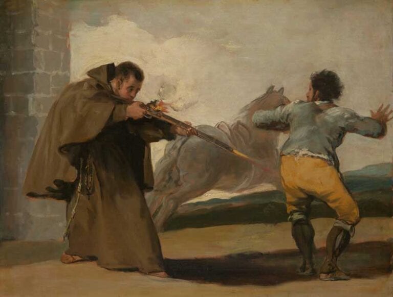 Friar Pedro Shoots El Maragato as His Horse Runs Off - Francisco José de Goya y Lucientes