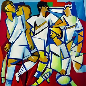 Football Teams in the Style of Picasso